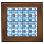 Blue plaid pattern Framed Tiles