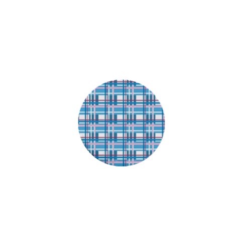 Blue plaid pattern 1  Mini Magnets from ArtsNow.com Front