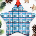 Blue plaid pattern Ornament (Star) 