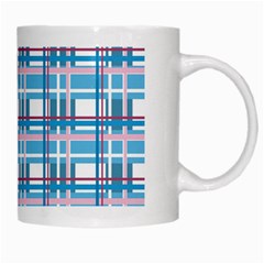 Blue plaid pattern White Mugs from ArtsNow.com Right