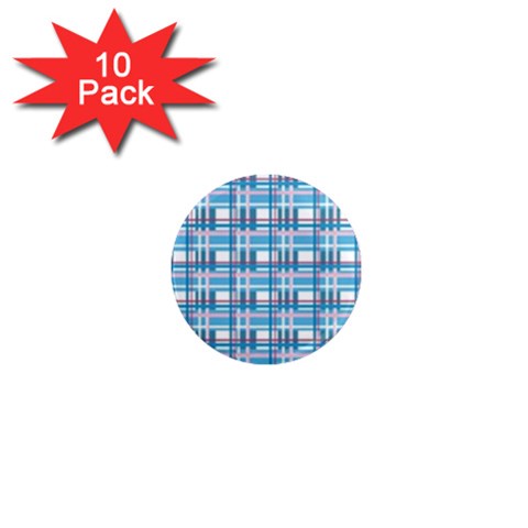 Blue plaid pattern 1  Mini Magnet (10 pack)  from ArtsNow.com Front