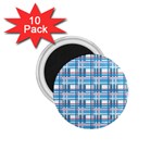 Blue plaid pattern 1.75  Magnets (10 pack) 