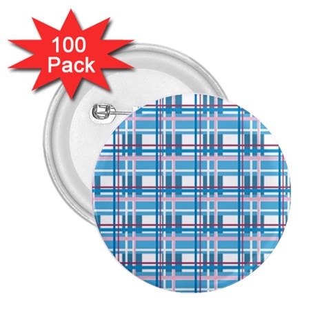 Blue plaid pattern 2.25  Buttons (100 pack)  from ArtsNow.com Front