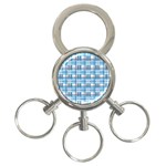 Blue plaid pattern 3-Ring Key Chains