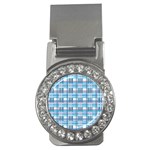 Blue plaid pattern Money Clips (CZ) 