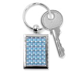 Blue plaid pattern Key Chains (Rectangle) 