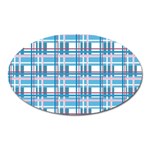 Blue plaid pattern Oval Magnet