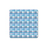 Blue plaid pattern Square Magnet