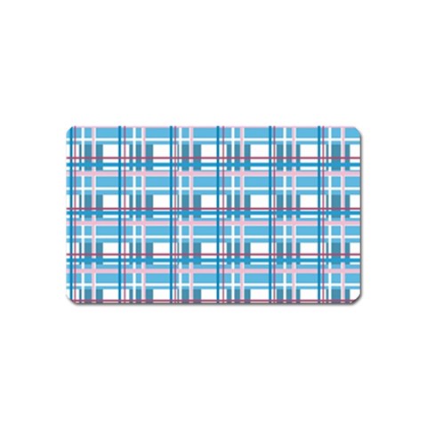 Blue plaid pattern Magnet (Name Card) from ArtsNow.com Front