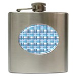 Blue plaid pattern Hip Flask (6 oz)