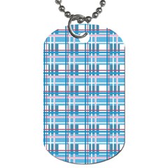 Blue plaid pattern Dog Tag (Two Sides) from ArtsNow.com Front