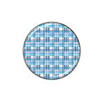 Blue plaid pattern Hat Clip Ball Marker