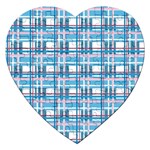 Blue plaid pattern Jigsaw Puzzle (Heart)