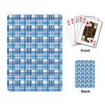 Blue plaid pattern Playing Card