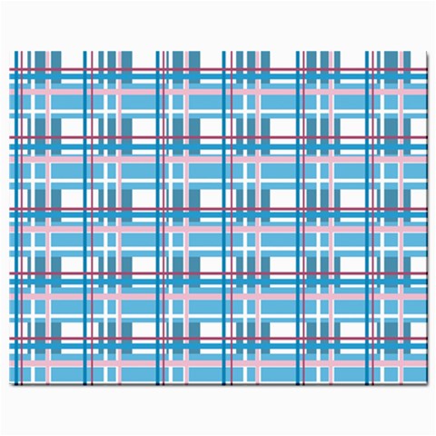 Blue plaid pattern Mini Button Earrings from ArtsNow.com Front