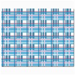 Blue plaid pattern Mini Button Earrings