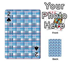 Blue plaid pattern Playing Cards 54 Designs  from ArtsNow.com Front - Spade2