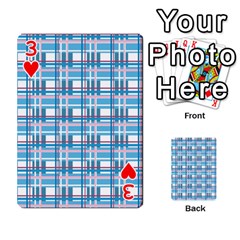 Blue plaid pattern Playing Cards 54 Designs  from ArtsNow.com Front - Heart3