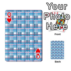 Queen Blue plaid pattern Playing Cards 54 Designs  from ArtsNow.com Front - HeartQ