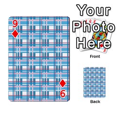 Blue plaid pattern Playing Cards 54 Designs  from ArtsNow.com Front - Diamond9