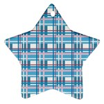 Blue plaid pattern Star Ornament (Two Sides) 