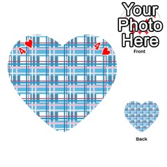 Blue plaid pattern Playing Cards 54 (Heart)  from ArtsNow.com Front - Heart4