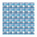 Blue plaid pattern Medium Glasses Cloth