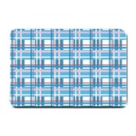 Blue plaid pattern Small Doormat 