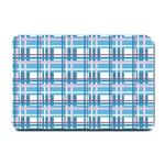 Blue plaid pattern Small Doormat 