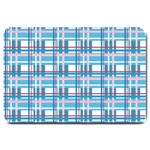 Blue plaid pattern Large Doormat 