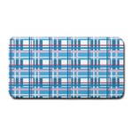 Blue plaid pattern Medium Bar Mats