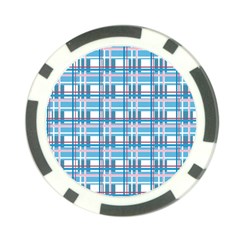 Blue plaid pattern Poker Chip Card Guards from ArtsNow.com Front