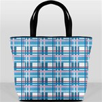 Blue plaid pattern Bucket Bags