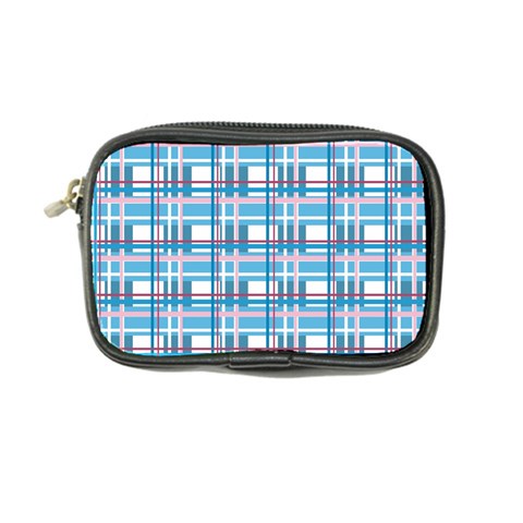 Blue plaid pattern Coin Purse from ArtsNow.com Front
