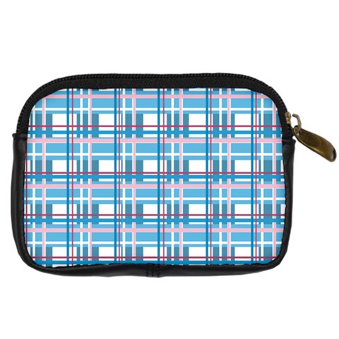 Blue plaid pattern Digital Camera Cases from ArtsNow.com Back