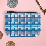 Blue plaid pattern Mini Coin Purses