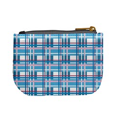 Blue plaid pattern Mini Coin Purses from ArtsNow.com Back