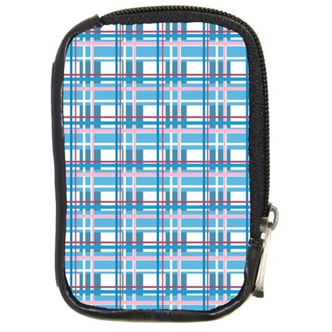 Blue plaid pattern Compact Camera Cases from ArtsNow.com Front