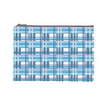 Blue plaid pattern Cosmetic Bag (Large) 