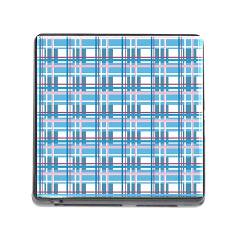 Blue plaid pattern Memory Card Reader (Square) from ArtsNow.com Front