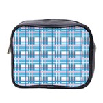 Blue plaid pattern Mini Toiletries Bag 2-Side