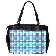 Blue plaid pattern Office Handbags (2 Sides)  from ArtsNow.com Back