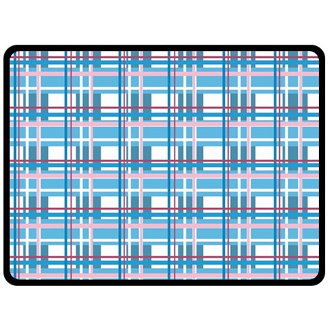 Blue plaid pattern Fleece Blanket (Large)  from ArtsNow.com 80 x60  Blanket Front