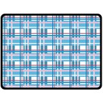 Blue plaid pattern Fleece Blanket (Large) 