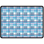 Blue plaid pattern Fleece Blanket (Large) 