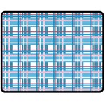 Blue plaid pattern Fleece Blanket (Medium) 