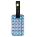 Blue plaid pattern Luggage Tags (One Side) 