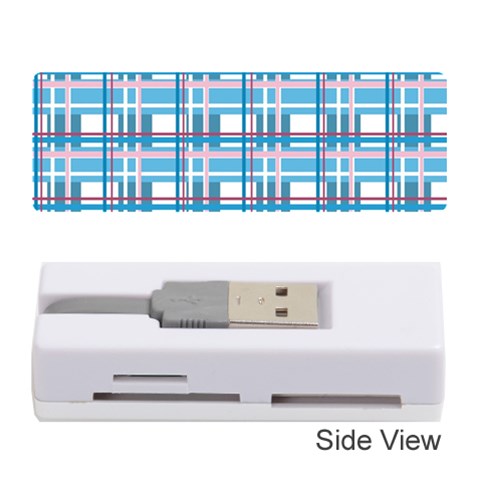 Blue plaid pattern Memory Card Reader (Stick)  from ArtsNow.com Front