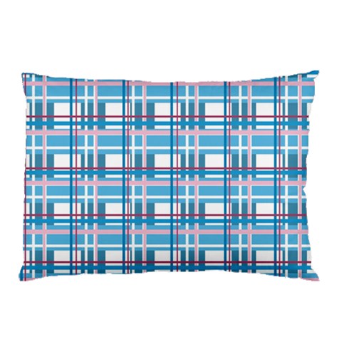 Blue plaid pattern Pillow Case (Two Sides) from ArtsNow.com Front