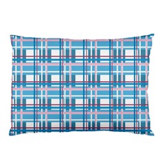 Blue plaid pattern Pillow Case (Two Sides) from ArtsNow.com Back